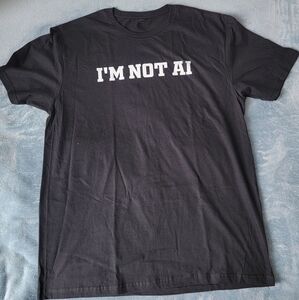 Gildan Black Short Sleeve Tshirt Im Not AI